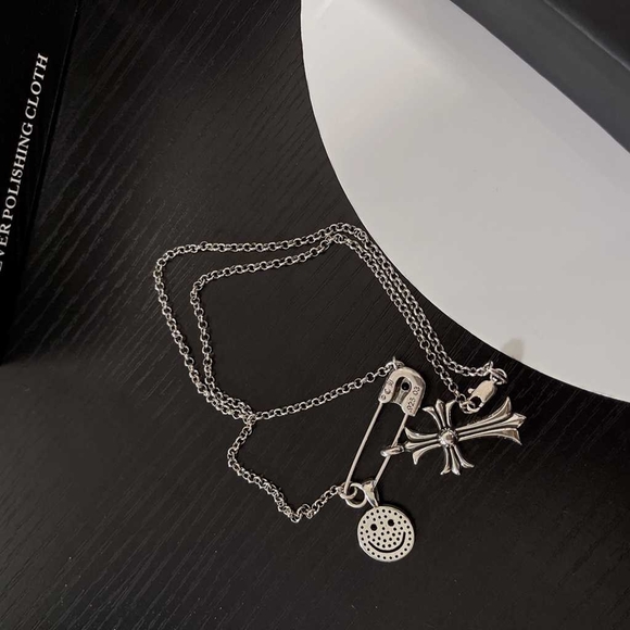 chrome hearts pink smiley cross necklace - Picture 6 of 9